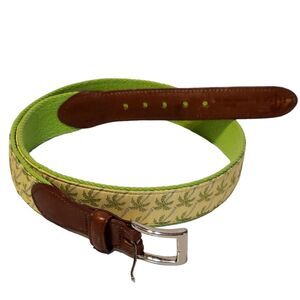 Eliza B Women's Belt Palm Tree Design Yellow & Lime Green Size 32 Pre-Owned